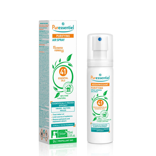 Puressentiel – Sanitizer - Air Spray with 41 Essential Oils - 100% pure and natural - Proven effectiveness against viruses, germs and bacteria - Treats air pollution - 500ml