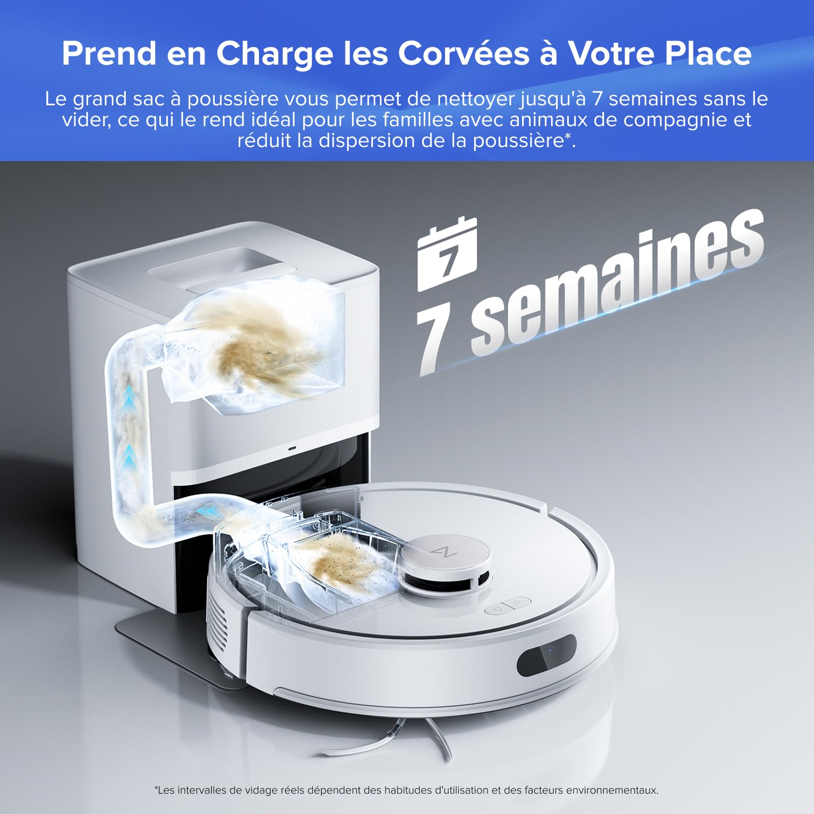 Roborock Q7 L5+ – Aspirateur robot laveur 8000 Pa avec station automatique - Cpourtoi.Net