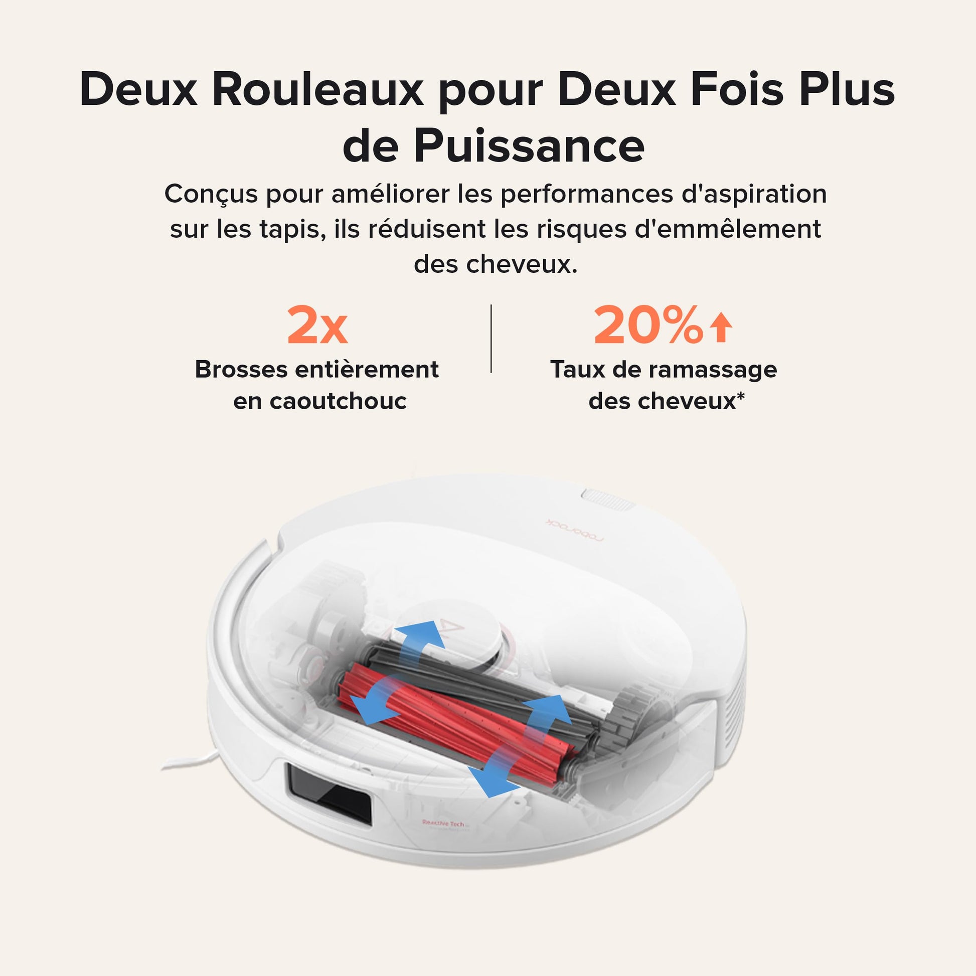roborock Q8 Max+ Aspirateur Robot Laveur avec Station, Vidange Automatique, 5500Pa