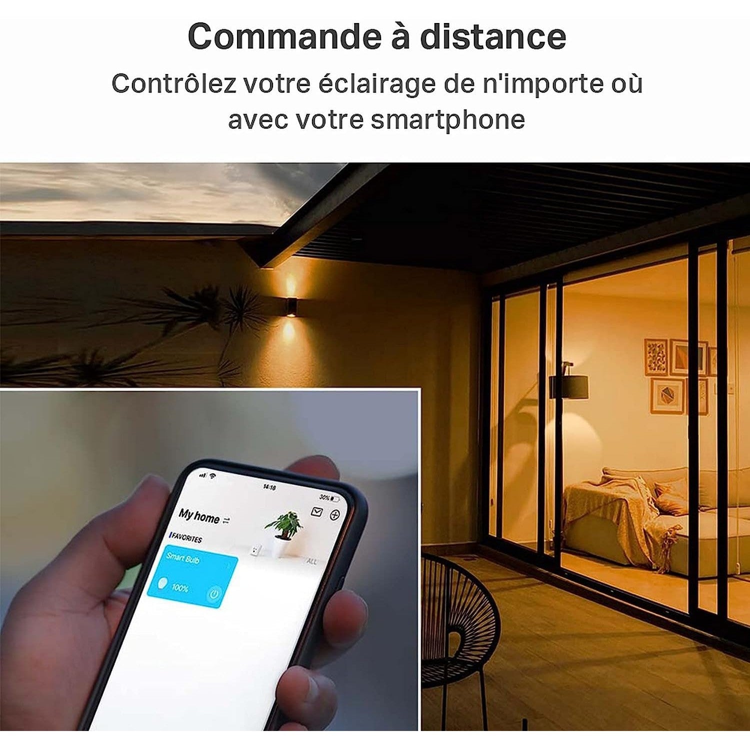 Tapo Ampoule L510 E WiFi , E27 LED lumière, blanc chaud, 2700K, Dimmable 8.7W 806Lm, Compatible avec Alexa et Google Home,