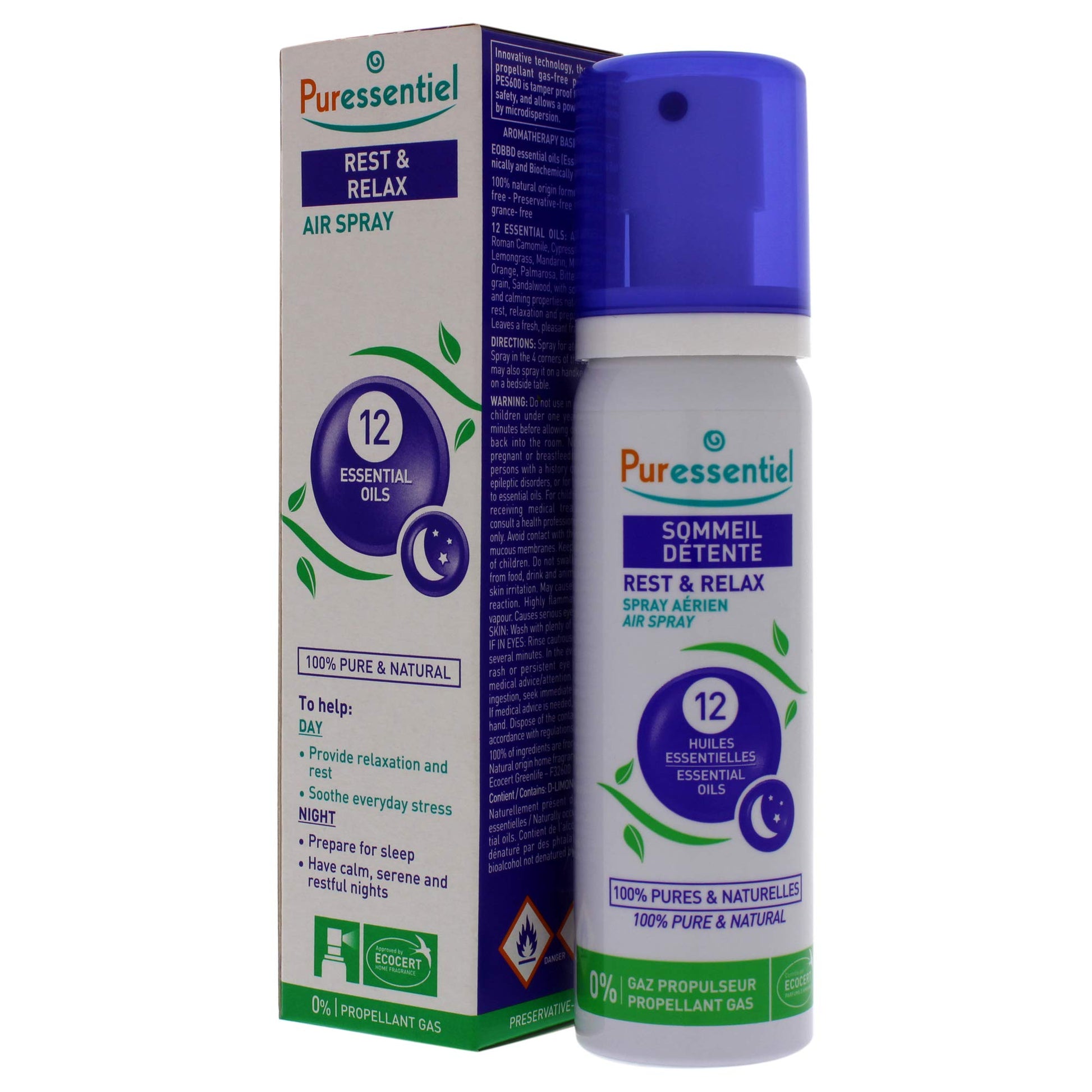 Puressentiel - Spray Aérien Sommeil et Détente aux 12 Huiles Essentielles - Cpourtoi.Net