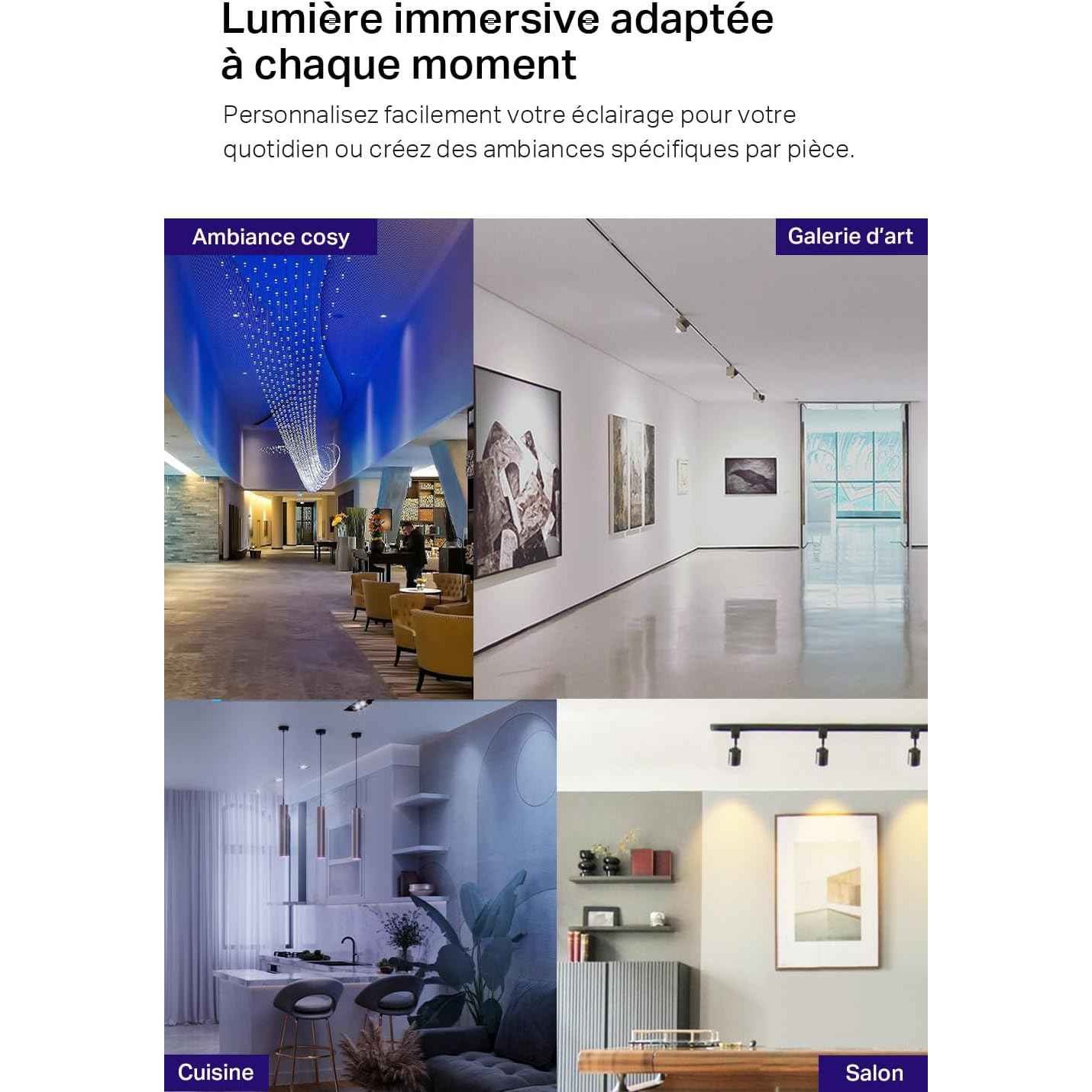 Tapo Ampoule Connectée WiFi, Ampoule LED GU10 Multicolore 2200K-6500K, Dimmable 350 Lumens, 3.7W équivalent à 50W, Compatible avec Alexa et Google Home, Economie d'énergie, Tapo L630(2-pack)