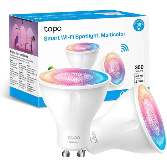 Tapo Ampoule Connectée WiFi, Ampoule LED GU10 Multicolore 2200K-6500K, Dimmable 350 Lumens, 3.7W équivalent à 50W, Compatible avec Alexa et Google Home, Economie d'énergie, Tapo L630(2-pack)