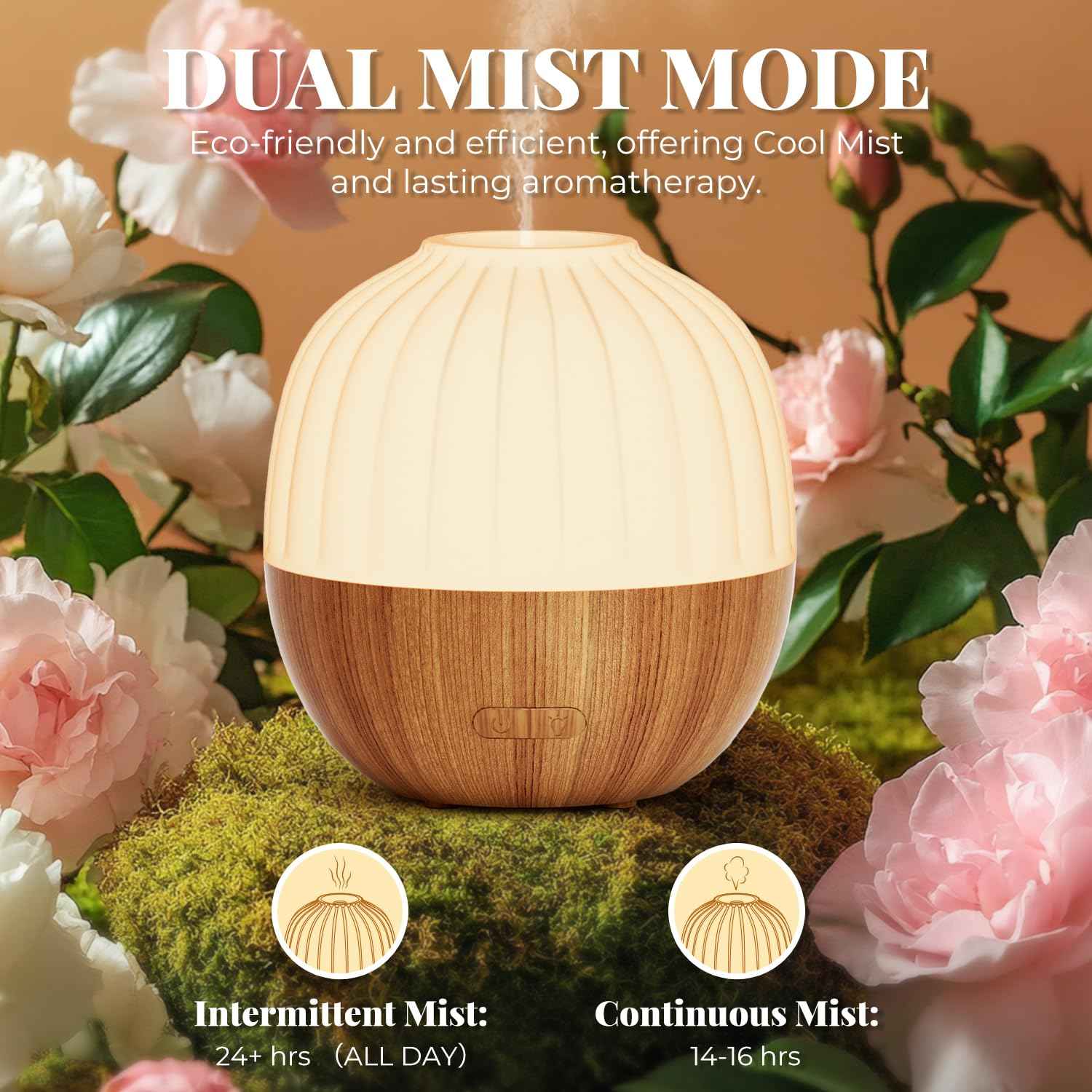 SALKING Diffuseur d'Huile Essentielle, 100ml Ultrasonique Diffuseur Huiles Essentielles Electrique, Humidificateur d'air avec Lumière Chaude Arrêt Automatique pour Chambre, Yoga, Massage, Paquet de 2 - Cpourtoi.Net