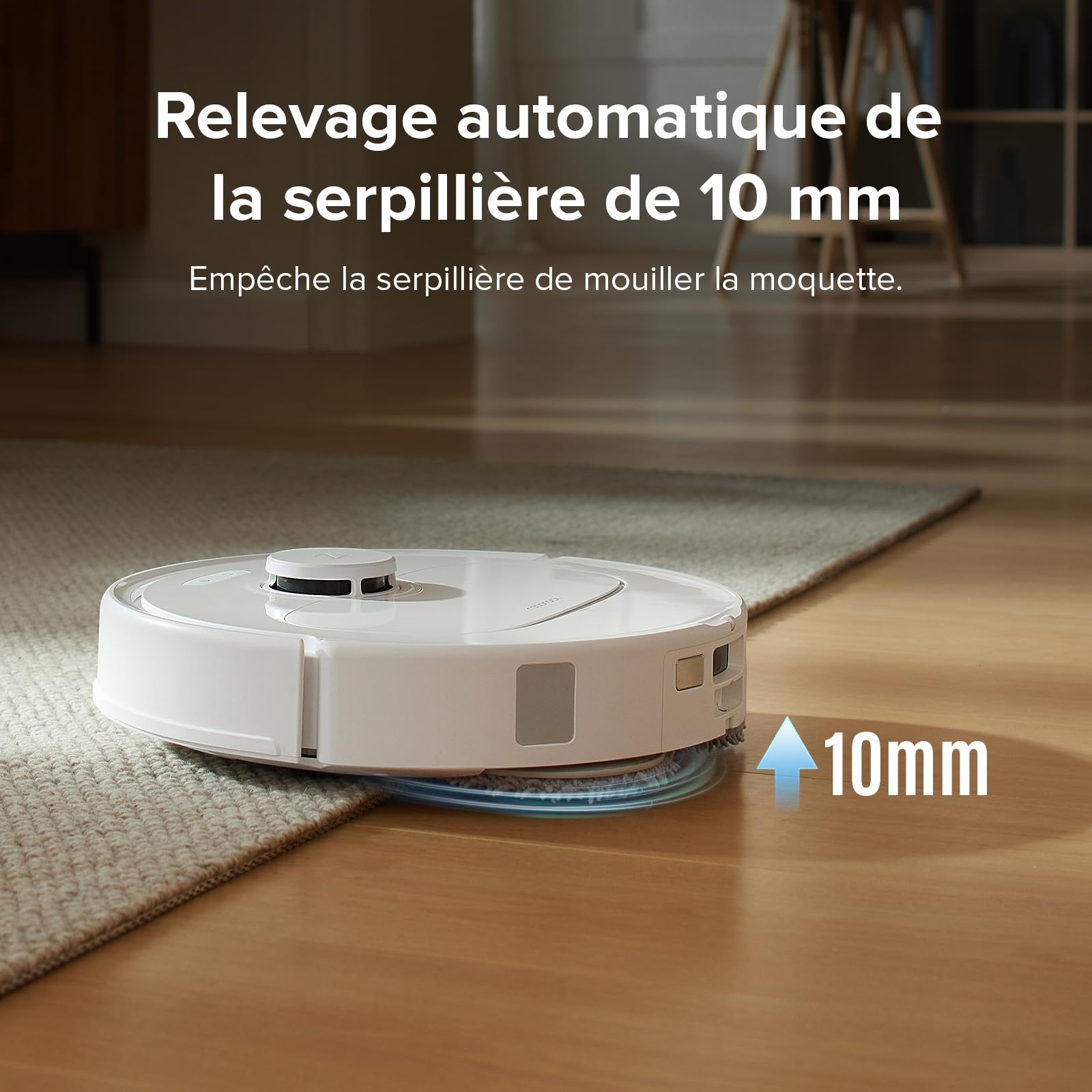 roborock QREVO S Aspirateur Robot Laveur, 7000Pa HyperForce, Double Serpillière Rotative 200 TR/Min