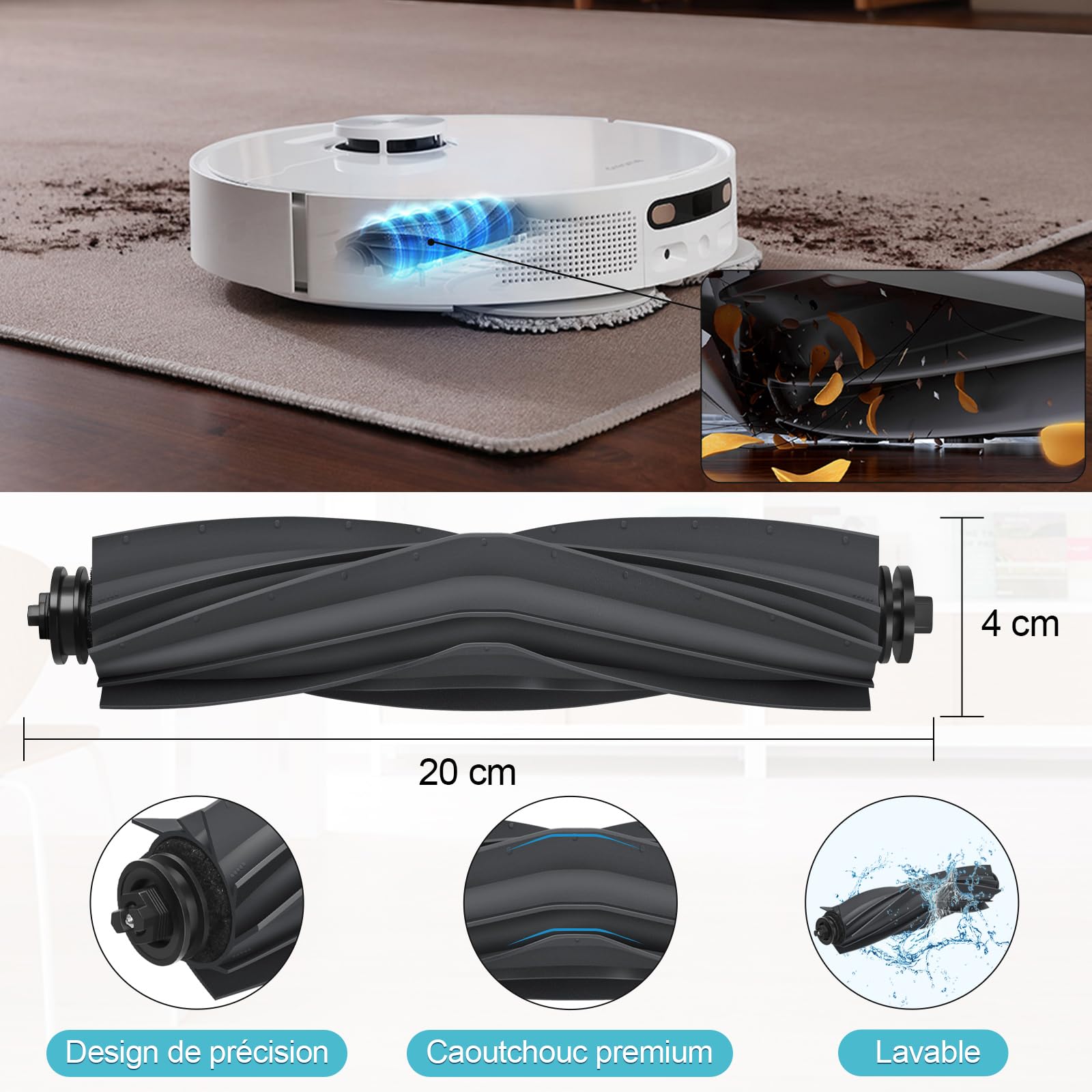 pièces de rechange Dreame L10 Prime / L10s Plus / L10s Pro Gen 2 / L10s Ultra/Xiaomi X20 Plus / X10+2 brosses principales 8 serpillères de nettoyage 4 filtres 8 brosses latéralesh - Cpourtoi.Net