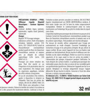 Pyrel Diffuseur Liquide Repulsif Moustiques Agrumes Boises 45 Nuits 32Ml