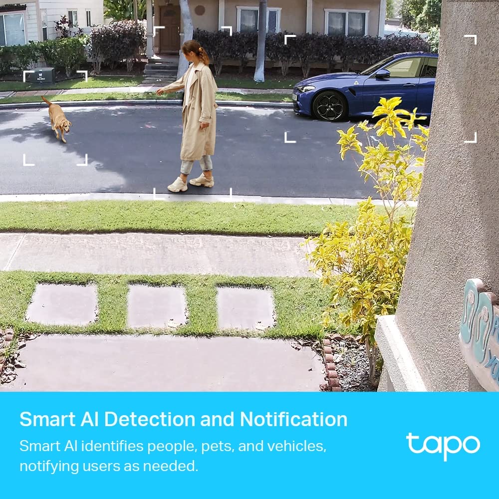 Tapo 2.5K 4MP Caméra Surveillance WiFi Extérieure sans Fil avec Panneau Solaire Batterie 10 000mAh, Autonomie de 300j,