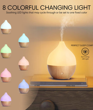 SALKING Diffuseur d'Huile Essentielle, 100ml Ultrasonique Diffuseur Huiles Essentielles Electrique, Humidificateur d'air avec Lumière Chaude Arrêt Automatique pour Chambre, Yoga, Massage, Paquet de 2 - Cpourtoi.Net
