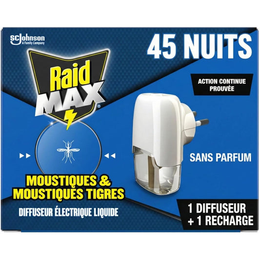 Raid Max 45 nuits moustiques et moustiques tigres Action Rapide Protection Continuejours