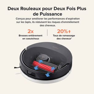 roborock Q8 Max+ Aspirateur Robot Laveur avec Station, Vidage Automatique, 5500Pa Aspiration, Brosse DuoRoller, Navigation LiDAR, Évitement d'obstacles, Cartographie Multi-Niveaux, Contrôle APP/Vocale
