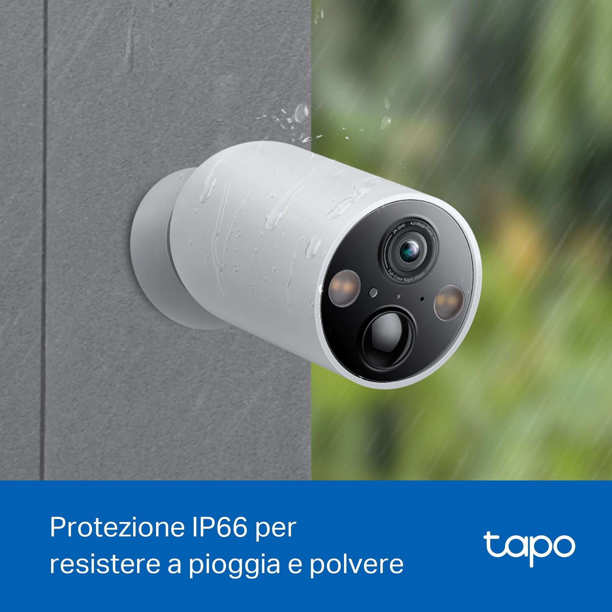 Tapo 2.5K 4MP Caméra Surveillance WiFi Extérieure sans Fil avec Panneau Solaire Batterie 10 000mAh, Autonomie de 300j,