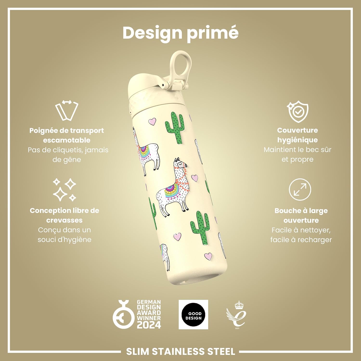 Ion8 gourde en inox léger, 600 ml, - Cpourtoi.Net