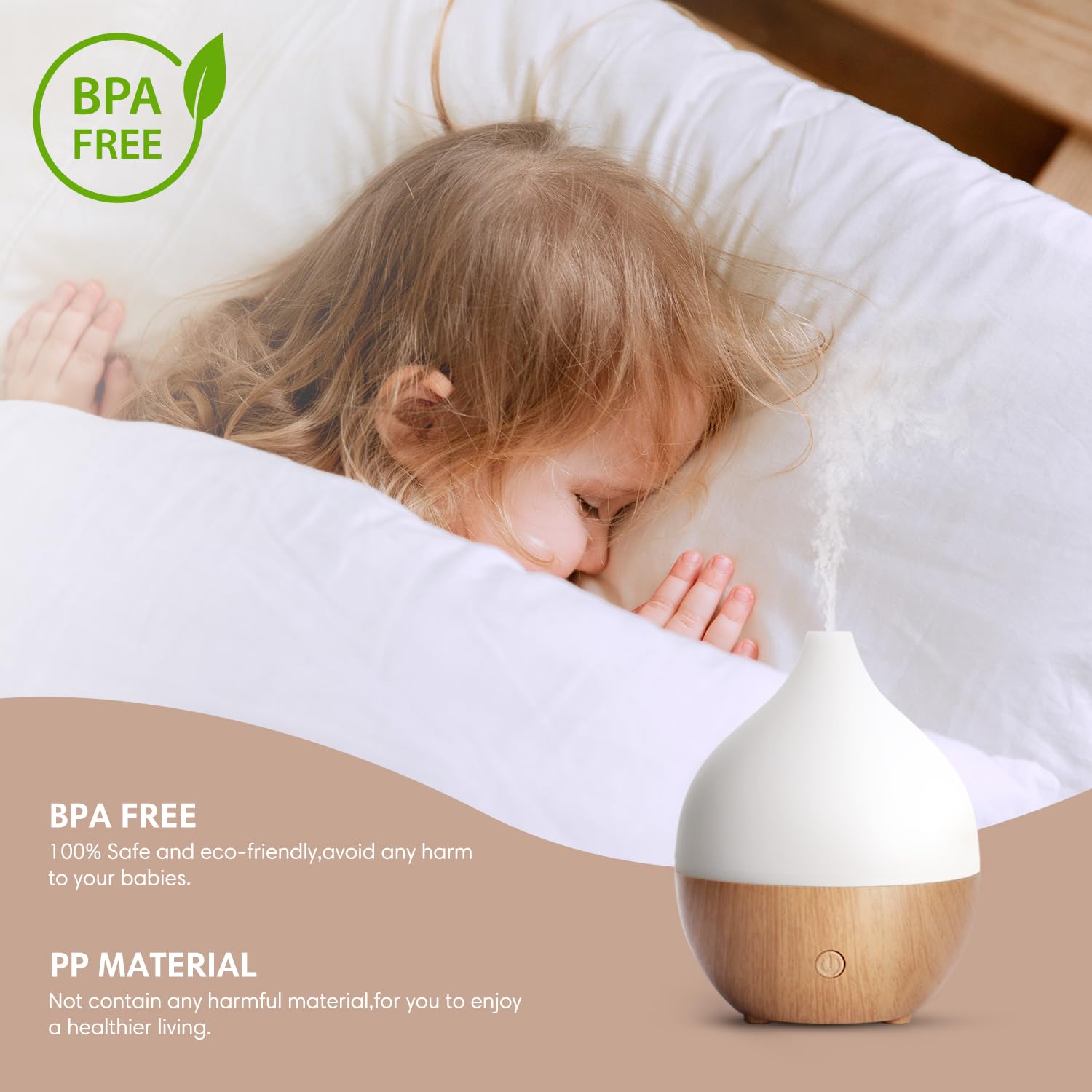 SALKING Diffuseur d'Huile Essentielle, 100ml Ultrasonique Diffuseur Huiles Essentielles Electrique, Humidificateur d'air avec Lumière Chaude Arrêt Automatique pour Chambre, Yoga, Massage, Paquet de 2 - Cpourtoi.Net