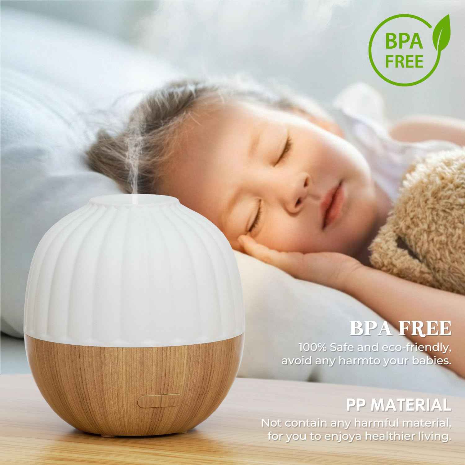 SALKING Diffuseur d'Huile Essentielle, 100ml Ultrasonique Diffuseur Huiles Essentielles Electrique, Humidificateur d'air avec Lumière Chaude Arrêt Automatique pour Chambre, Yoga, Massage, Paquet de 2 - Cpourtoi.Net