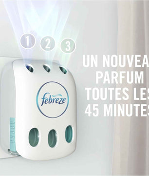 Febreze 3Volution Recharges Eveil Printanier pour Diffuseur Électrique, 4 x 20ml, Désodorisant Maison avec Programmation Intelligente, Technologie OdourClear, Jusqu'à 80 Jours
