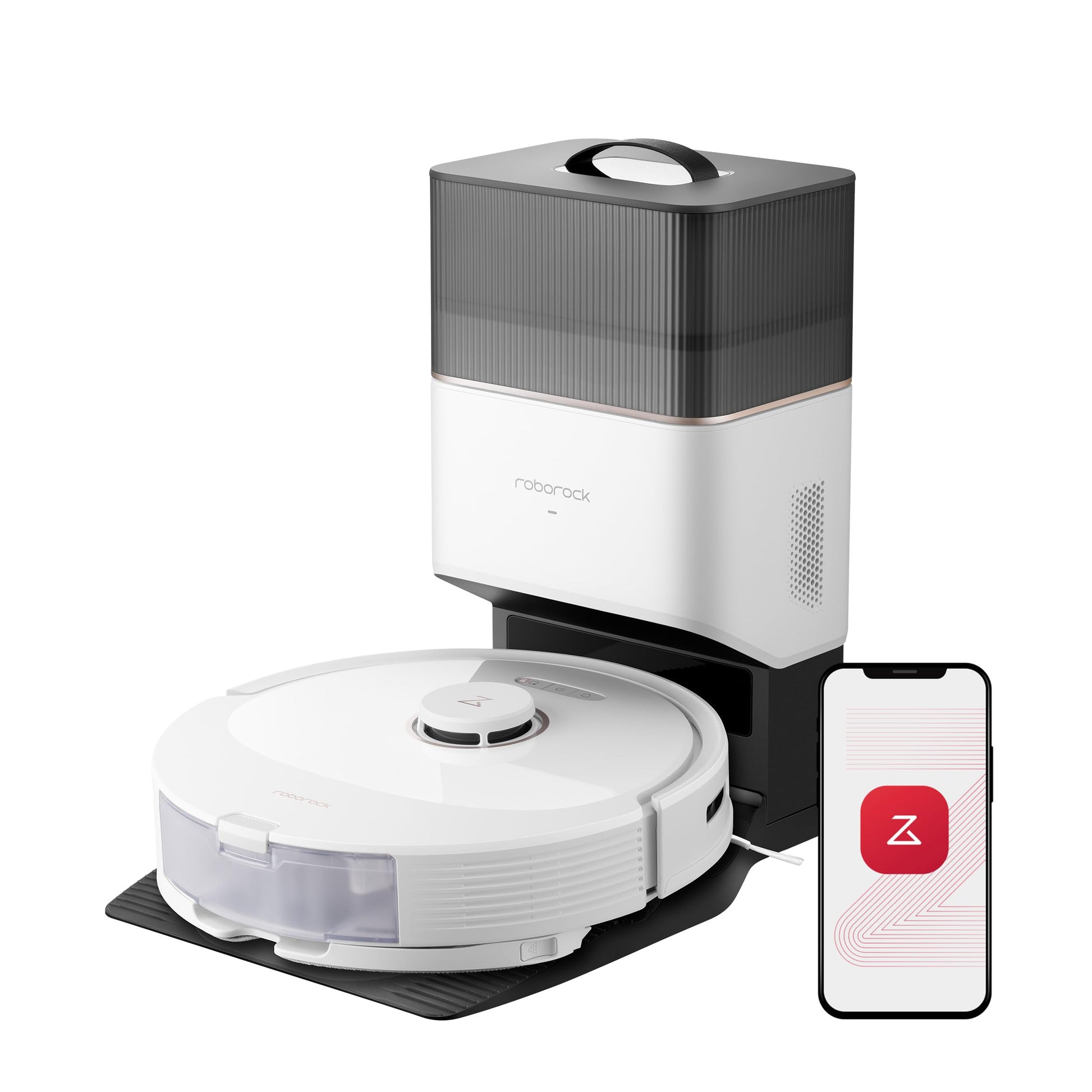 roborock Q8 Max+ Aspirateur Robot Laveur avec Station, Vidange Automatique, 5500Pa