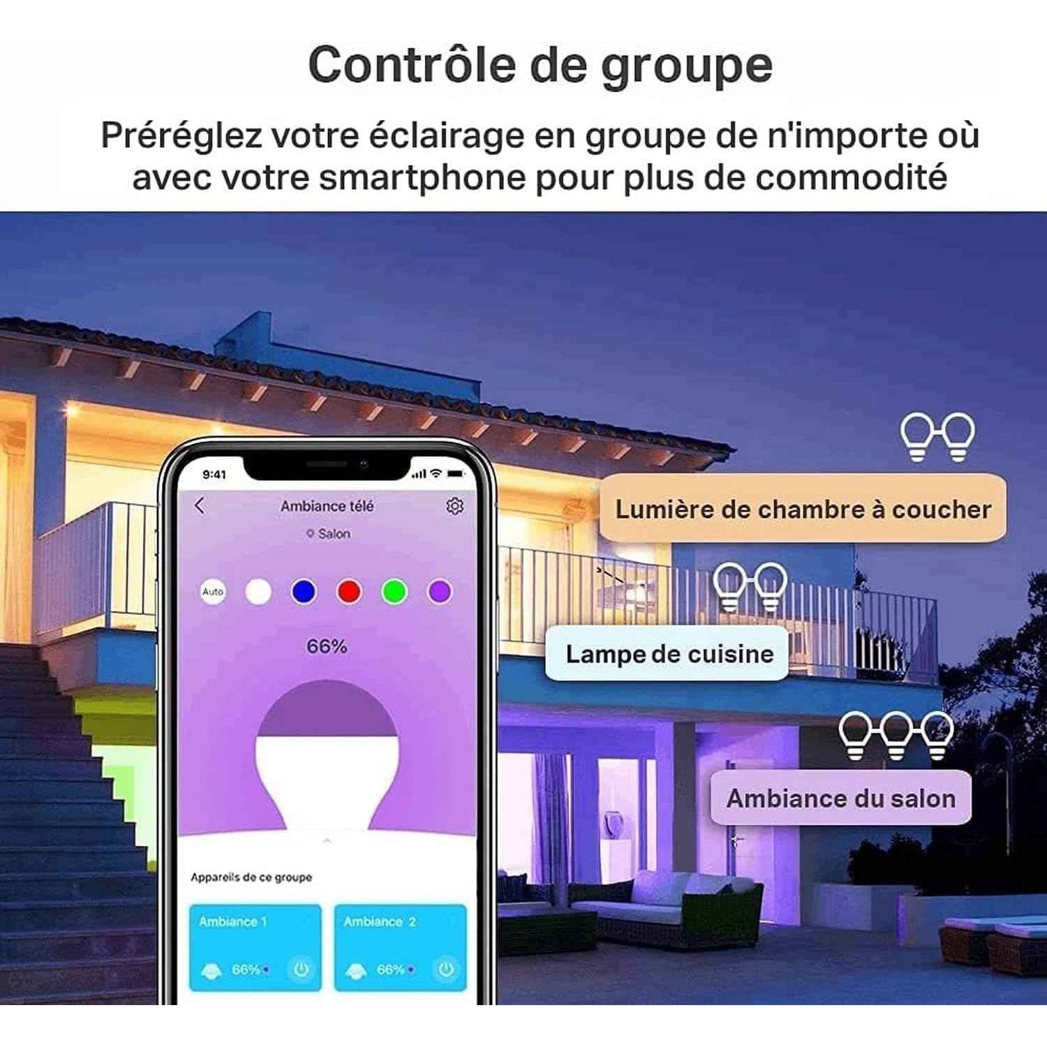 Tapo WiFi Connected Bulb, E27 LED Bulb, Multi-Colour, 2500K-6500K, Dimmable 8.7W 806Lm, Compatible with Alexa and Google Home, Voice Control, Energy Saving, Tapo L530E (2-Pack)