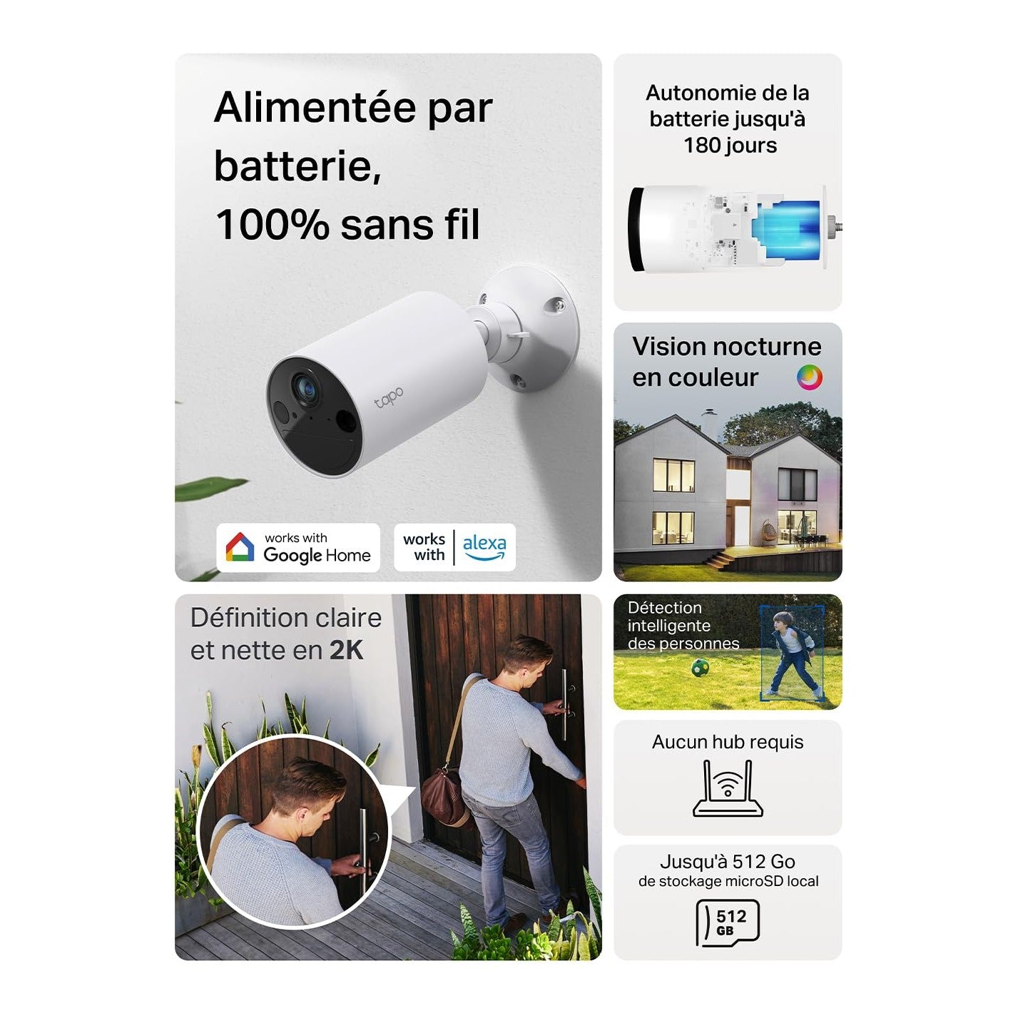 Tapo C410 2K (3MP) Caméra de Surveillance WiFi Extérieure sans Fil Solaire - Cpourtoi.Net
