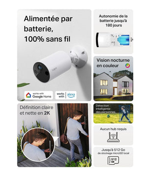 Tapo C410 2K (3MP) Caméra de Surveillance WiFi Extérieure sans Fil Solaire - Cpourtoi.Net