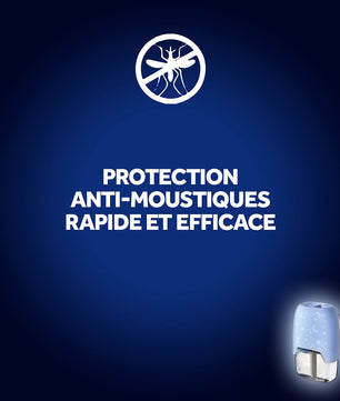 Diffuseur Raid Family avec protection rapide contre les moustiques, lumière douce et sans parfum, idéal pour chambres d’enfants.
