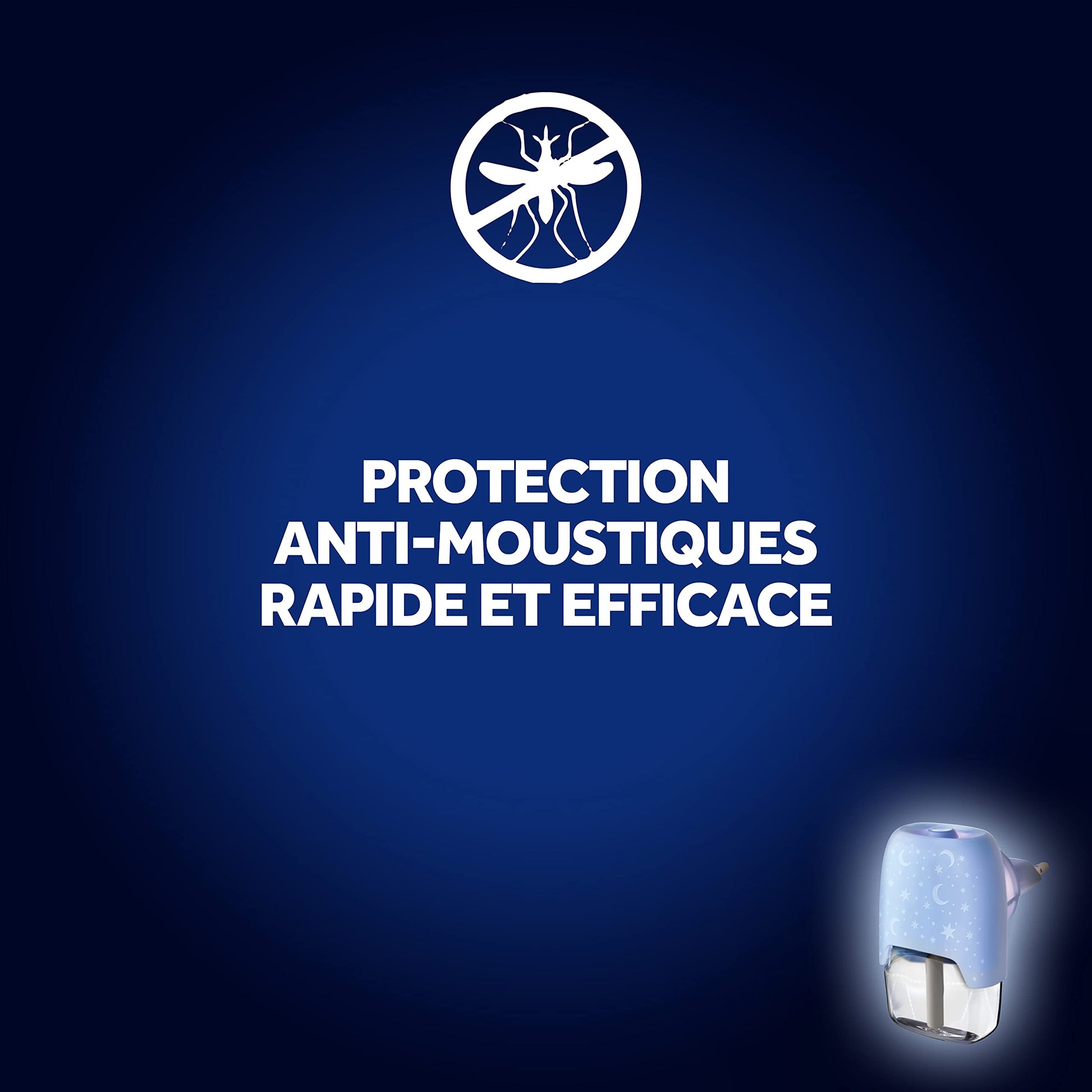 Diffuseur Raid Family avec protection rapide contre les moustiques, lumière douce et sans parfum, idéal pour chambres d’enfants.