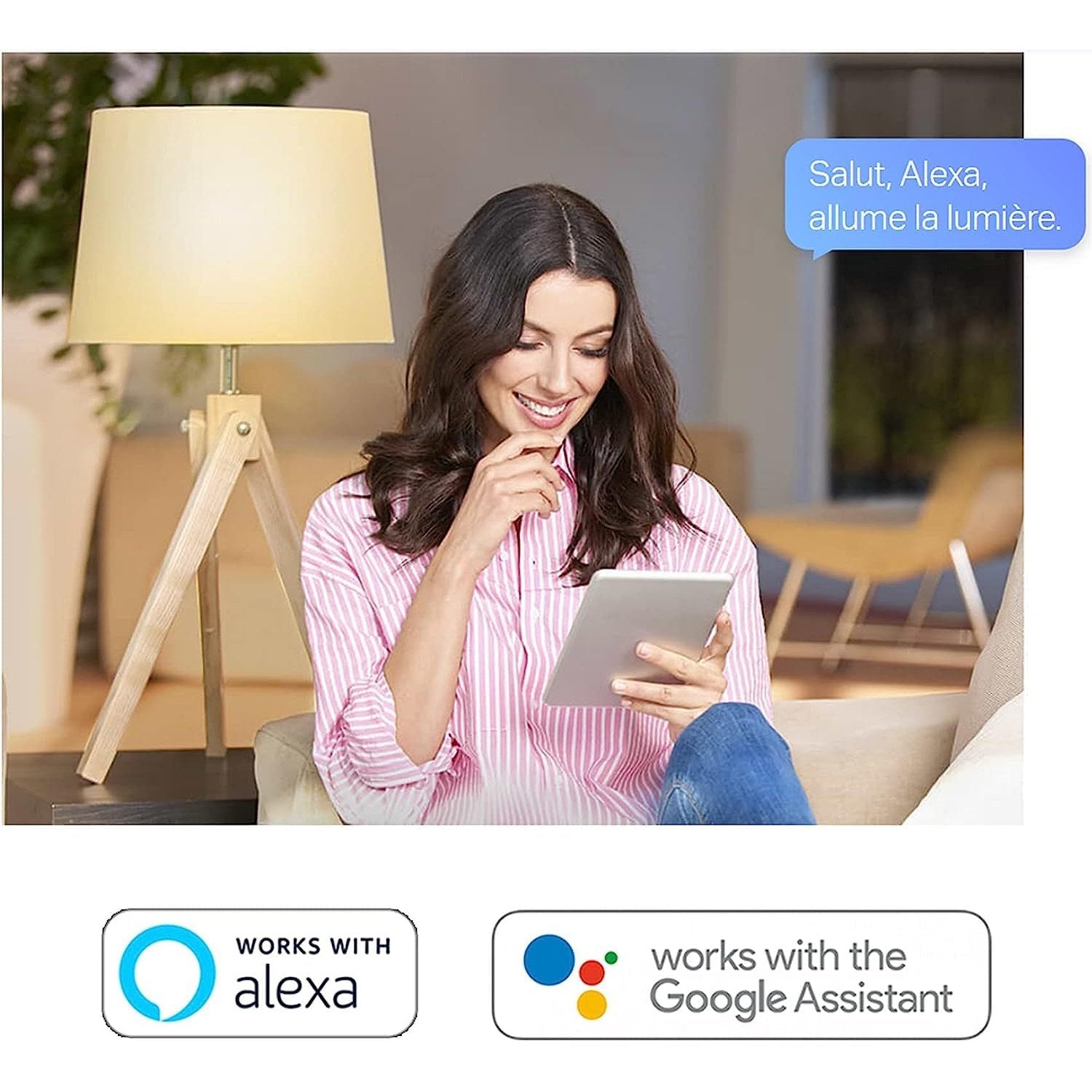 Tapo Ampoule L510 E WiFi , E27 LED lumière, blanc chaud, 2700K, Dimmable 8.7W 806Lm, Compatible avec Alexa et Google Home,