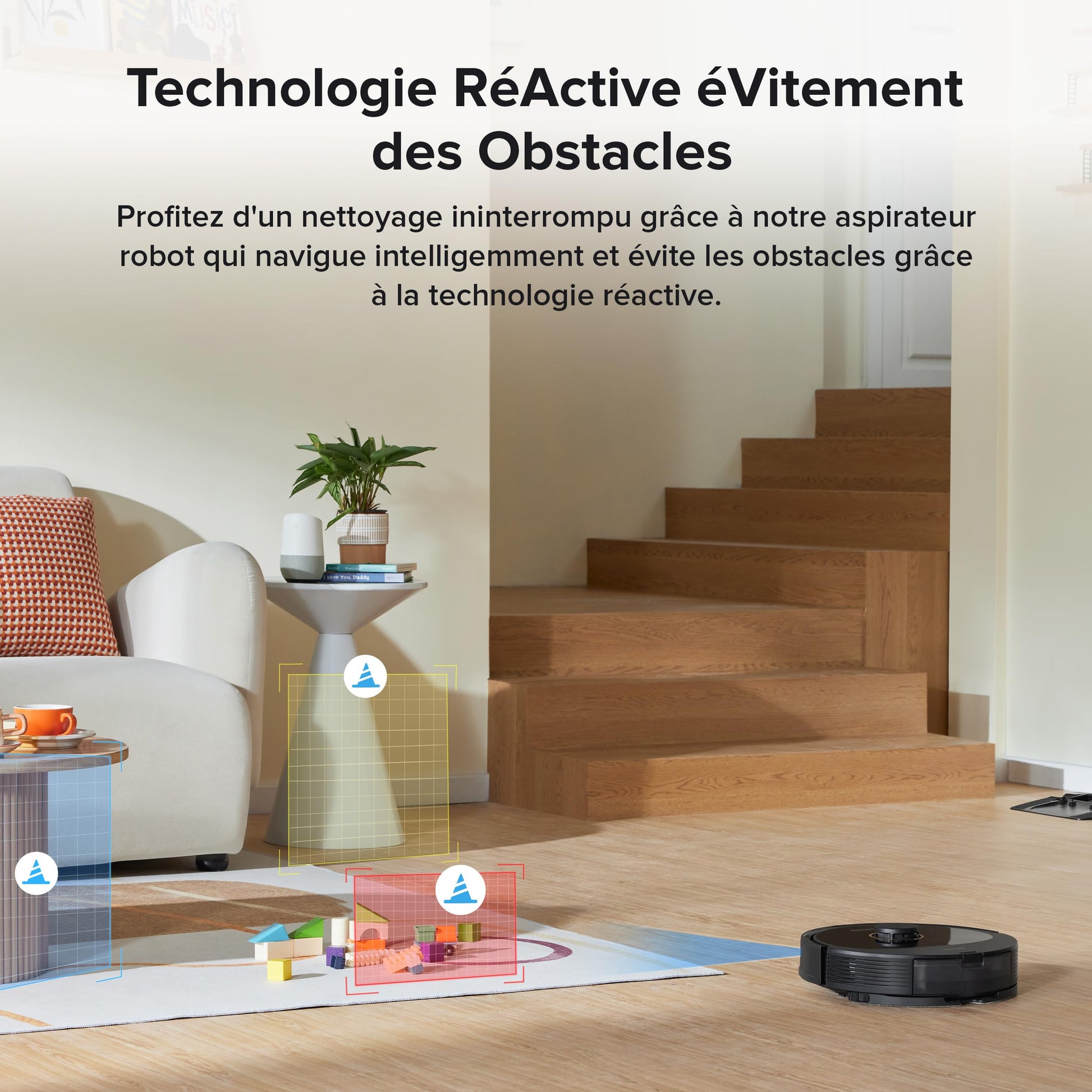 roborock Q8 Max+ Aspirateur Robot Laveur avec Station, Vidange Automatique, 5500Pa