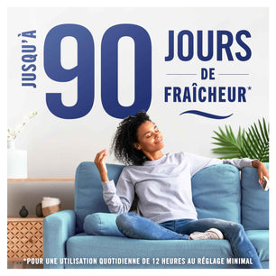 Promesse de fraîcheur jusqu’à 90 jours avec Febreze 3Volution, désodorisant programmable pour maison, parfum coton doux