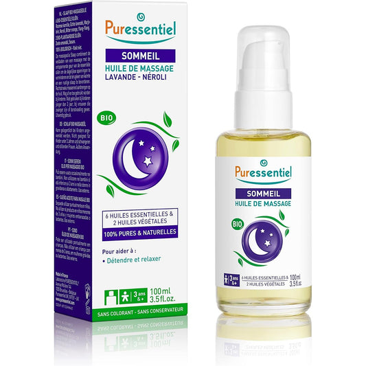 Puressentiel - Sommeil - Huile de Massage aux 6 huiles essentielles - Lavande et Néroli - 100% Bio et Naturel - 100 ml
