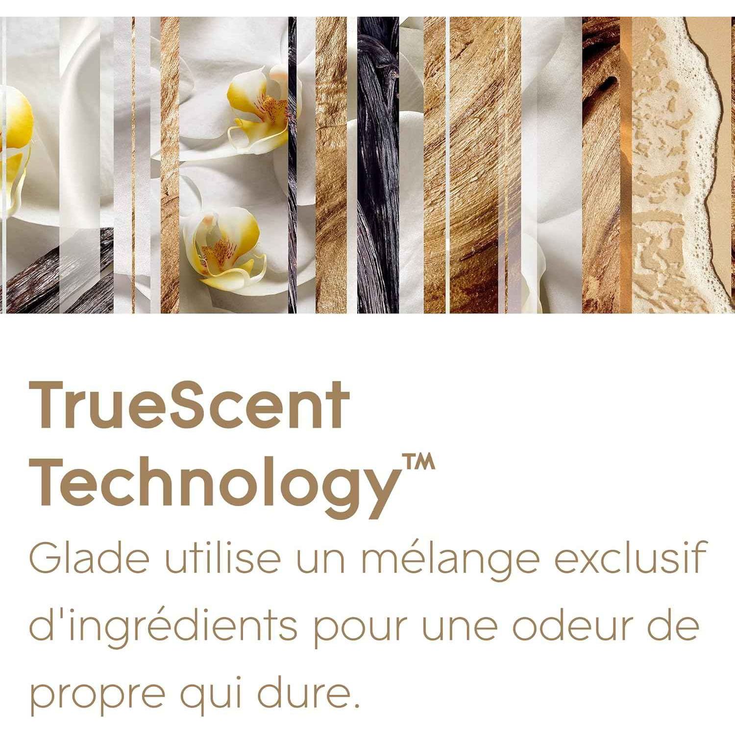 Glade Aérosol - Elimine Les Odeurs - Parfum Frais - Infusé Aux Huiles Essentielles - Romantic Vanilla Blossom - 6 Aérosols