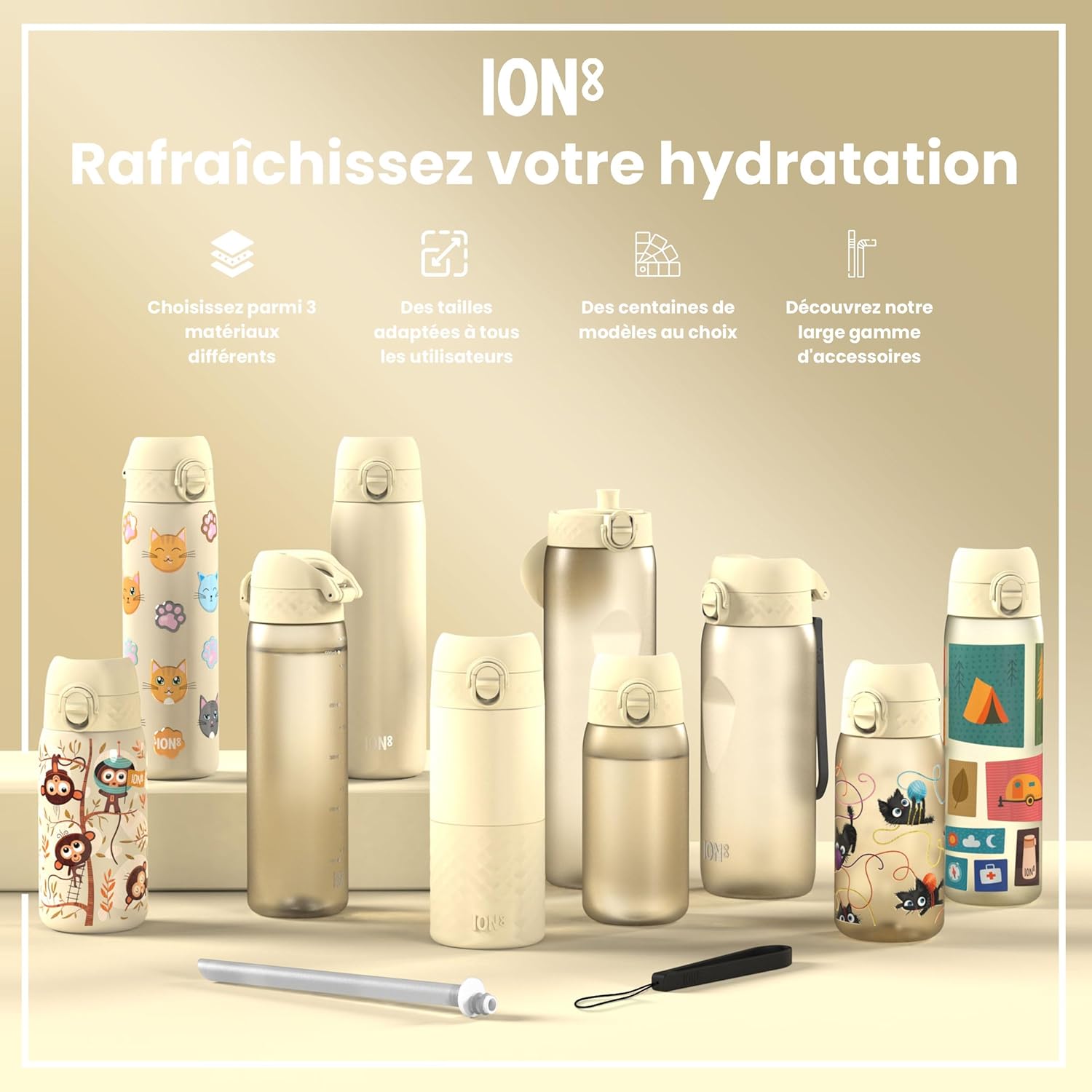 Ion8 gourde en inox léger, 600 ml, - Cpourtoi.Net
