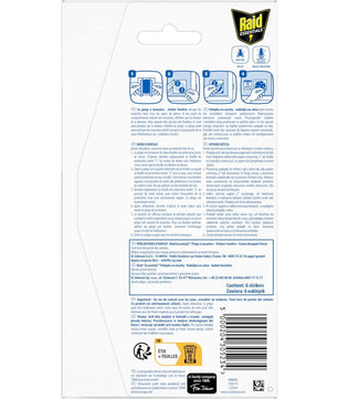 Raid Essentials Piège Anti-Mouches - Stickers Fenêtres - Jusqu'à 6 Mois d'Efficacité - 6 Pièges