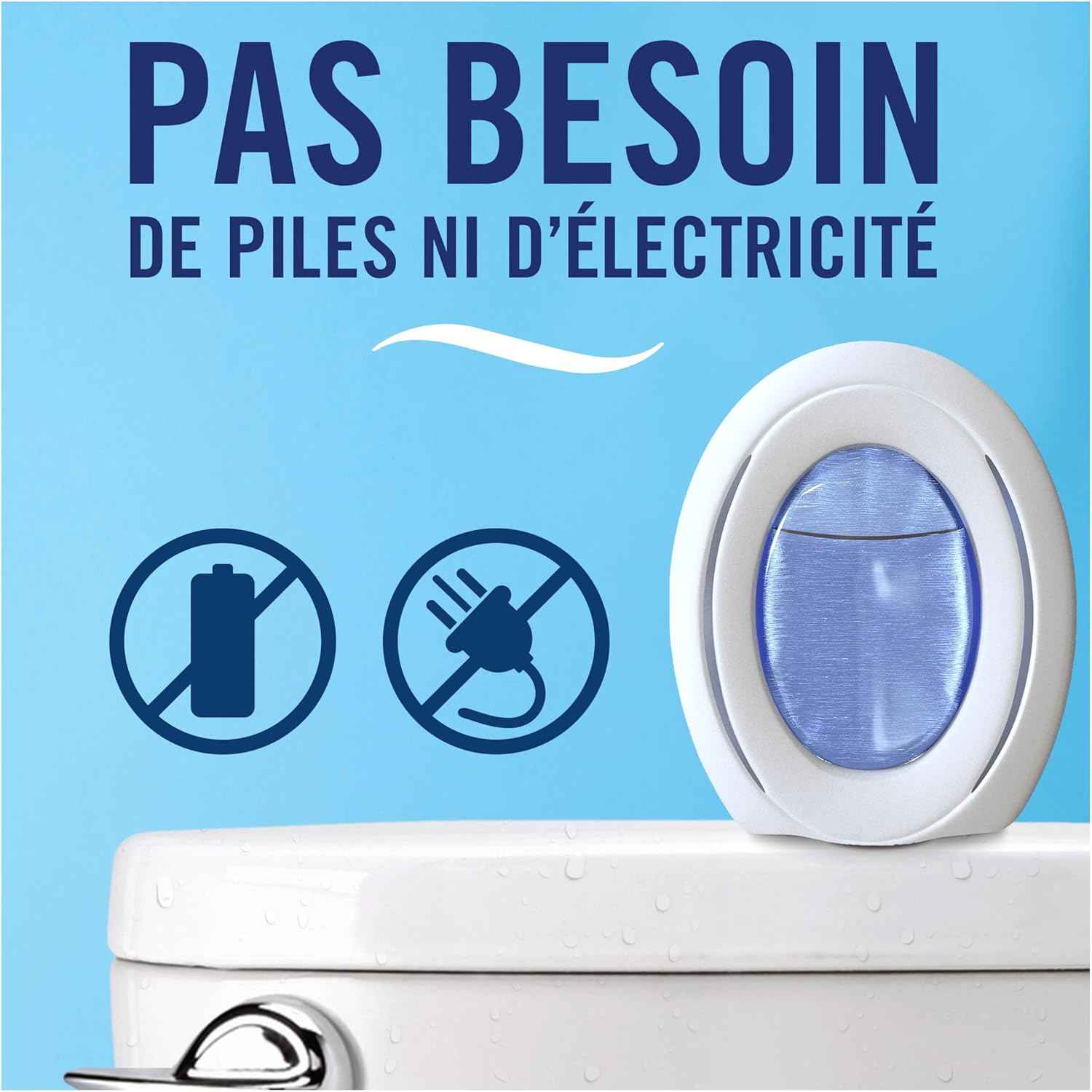 Febreze Petit Coin Pureté De Coton, Désodorisant WC Sans Électricité, Combat et Prévient les Odeurs, Technologie OdourClear, Protège les Surfaces Souples, Activation Simple, Fraîcheur Jusqu'à 50 Jours