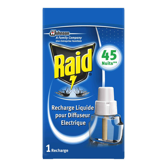 Raid Recharge Électrique Liquide, 45 Nuits, 1 Recharge 27 ml