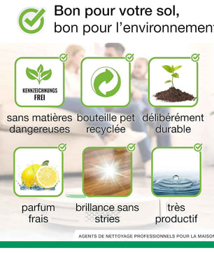 BiOHY Nettoyant de sol pour robot aspirateur laveur (12 x 1l Bouteille) | concentré pour tous les robots d'essuyage et d'aspiration à fonction humide | durable & écologique (Wischroboter)