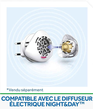 Raid Recharge Pour Diffuseur Électrique Night et Day Mouches, Moustiques et Moustiques Tigres, 240 heures