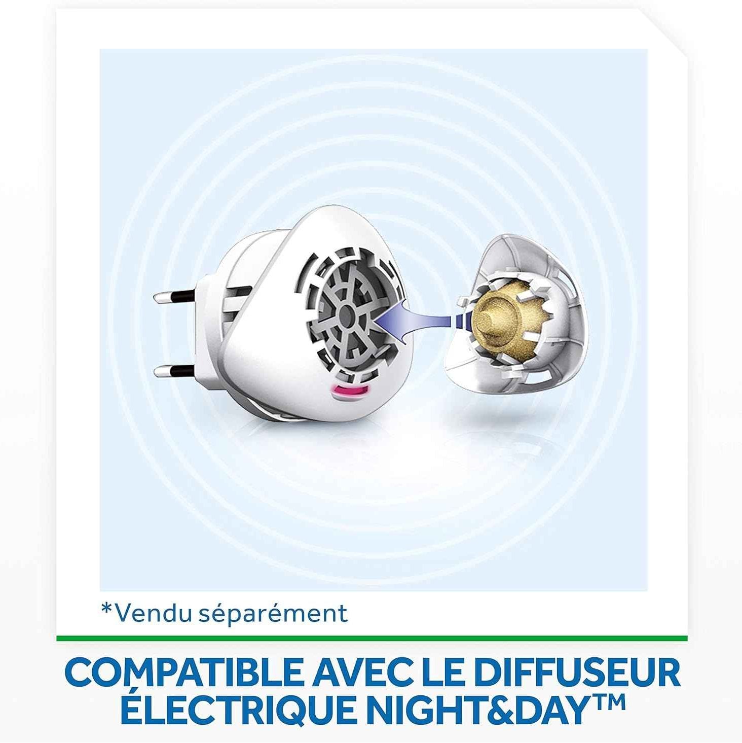 Raid Recharge Pour Diffuseur Électrique Night et Day Mouches, Moustiques et Moustiques Tigres, 240 heures