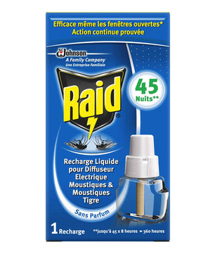 Raid Recharge Électrique Liquide, 45 Nuits, 1 Recharge 27 ml