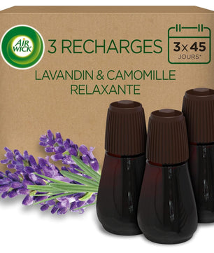 Air Wick Recharges Diffuseur Parfum Lavande et Camomile - Essential Mist aux Huiles Essentielles - 20 ML, Lot de 3 Bleu