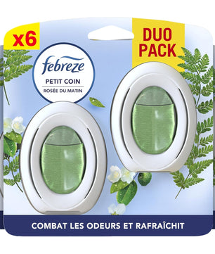 Febreze Petit Coin Rosée du Matin, Lot de 2 Désodorisants WC Sans Électricité, Combat et Prévient les Odeurs, Technologie OdourClear, Fraîcheur Continue Jusqu'à 50 Jours - Cpourtoi.Net