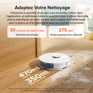 roborock Q8 Max+ Aspirateur Robot Laveur avec Station, Vidage Automatique, 5500Pa Aspiration, Brosse DuoRoller, Navigation LiDAR, Évitement d'obstacles, Cartographie Multi-Niveaux, Contrôle APP/Vocale