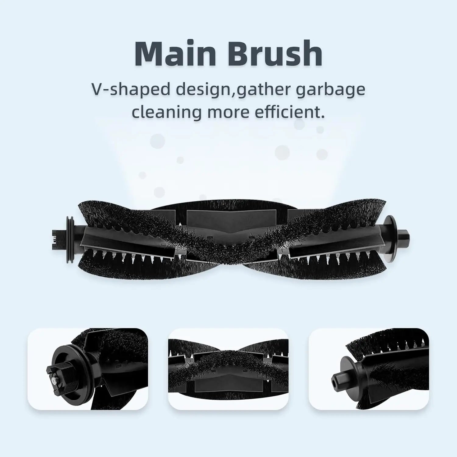 Accessoires compatibles pour Ultenic D10 / T10 Lite / T20 Pro, pour Proscenic Q8 Max, pour Mova E20 Plus, pour MONSGA MS1 MAX, 1 brosse principale, 4 brosses latérales, 4 filtres, 4 lingettes Cpourtoi.Net