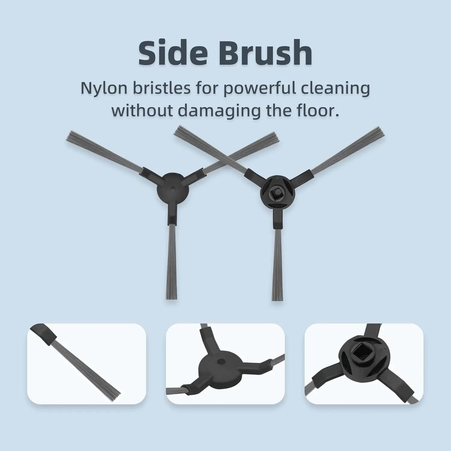 Accessoires compatibles pour Ultenic D10 / T10 Lite / T20 Pro, pour Proscenic Q8 Max, pour Mova E20 Plus, pour MONSGA MS1 MAX, 1 brosse principale, 4 brosses latérales, 4 filtres, 4 lingettes Cpourtoi.Net