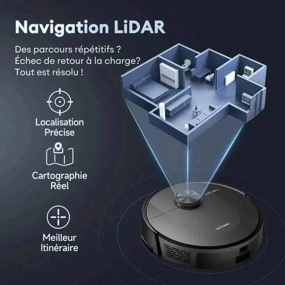 Ultenic D10 LiDAR - Nettoyage optimal avec technologie de navigation avancée 5000 Pa - Cpourtoi.Net