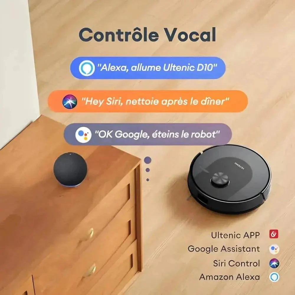 Ultenic D10 LiDAR - Nettoyage optimal avec technologie de navigation avancée 5000 Pa - Cpourtoi.Net