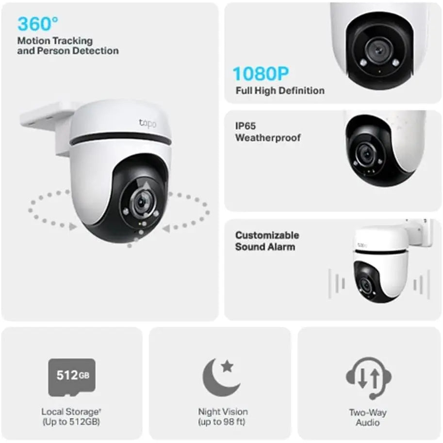 Tapo C500 Caméra Extérieure WiFi 360° – Sécurité Panoramique & Détection Intelligente - Cpourtoi.Net