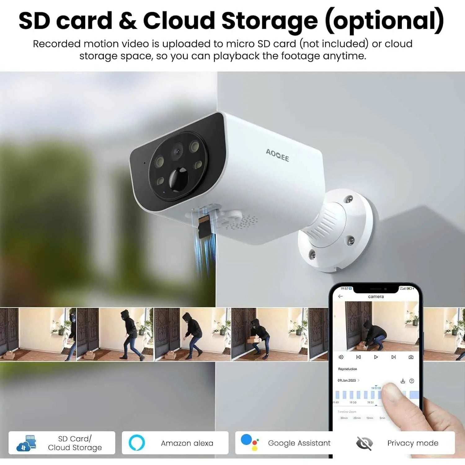 AOQEE Caméra Solaire 2K Extérieure - Sécurité 24/7, Sans Fil - Cpourtoi.Net