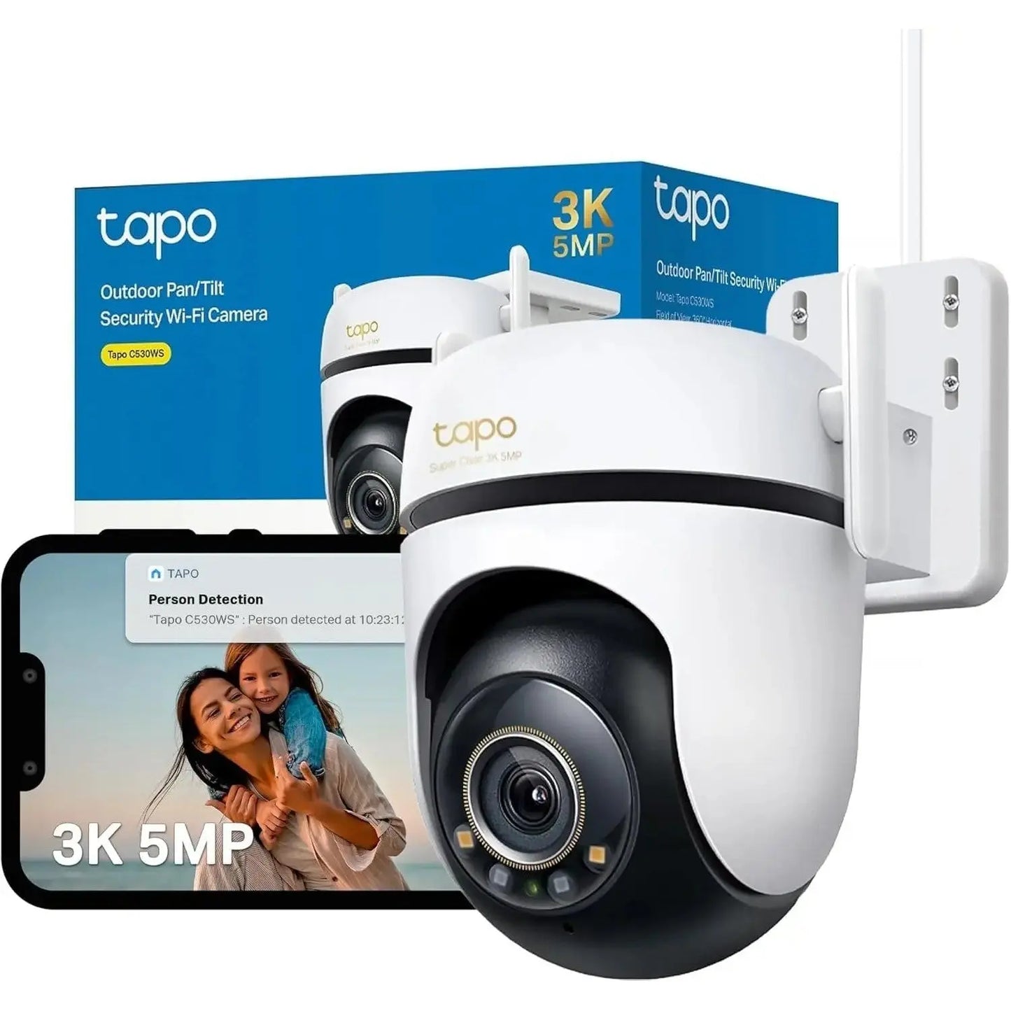 Tapo C510W 2K 360° Outdoor WiFi Surveillance Camera, Color Night Vision, Person Detection and Motion Tracking, IP65 Waterproof, Audible Alarm Customizable Cpourtoi.Net