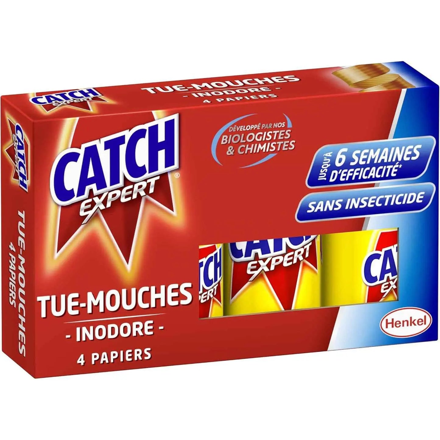 Catch Expert Tue Mouches 4 Rouleaux - Efficace, Sans Odeur - Cpourtoi.Net